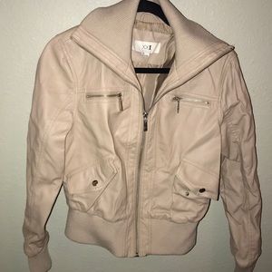 Forever 21 cream colored Vegan leather jacket